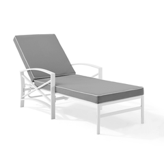 Crosley Kaplan Outdoor Metal Chaise Lounge - KO60018WH - The Home Selection