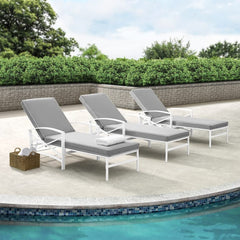 Crosley Kaplan Outdoor Metal Chaise Lounge - KO60018WH - The Home Selection