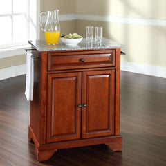 Crosley Lafayette 31 Inch Granite Top Portable Kitchen Island/Cart - KF30023B - The Home Selection