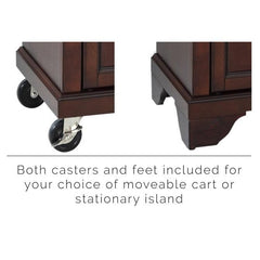 Crosley Lafayette 31 Inch Wood Top Portable Kitchen Island/Cart - KF30021B - The Home Selection