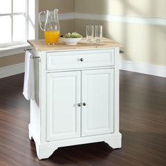 Crosley Lafayette 31 Inch Wood Top Portable Kitchen Island/Cart - KF30021B - The Home Selection