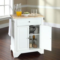 Crosley Lafayette 31 Inch Wood Top Portable Kitchen Island/Cart - KF30021B - The Home Selection