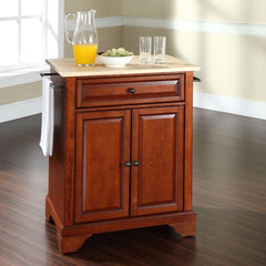 Crosley Lafayette 31 Inch Wood Top Portable Kitchen Island/Cart - KF30021B - The Home Selection