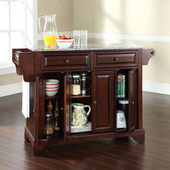 Crosley Lafayette 51.50 Inch Granite Top Full Size Kitchen Island/Cart - KF30003B - The Home Selection