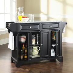 Crosley Lafayette 51.50 Inch Granite Top Full Size Kitchen Island/Cart - KF30003B - The Home Selection