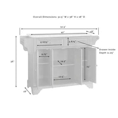 Crosley Lafayette 51.50 Inch Granite Top Full Size Kitchen Island/Cart - KF30003B - The Home Selection