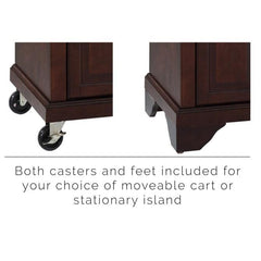 Crosley Lafayette 51.50 Inch Granite Top Full Size Kitchen Island/Cart- KF30004B - The Home Selection