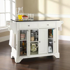 Crosley Lafayette 51.50 Inch Granite Top Full Size Kitchen Island/Cart- KF30004B - The Home Selection