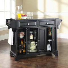 Crosley Lafayette 51.50 Inch Granite Top Full Size Kitchen Island/Cart- KF30004B - The Home Selection