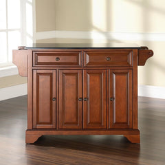 Crosley Lafayette 51.50 Inch Granite Top Full Size Kitchen Island/Cart- KF30004B - The Home Selection