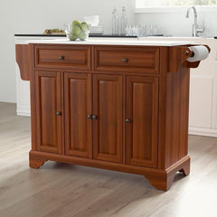 Crosley Lafayette 51.50 Inch Granite Top Full Size Kitchen Island/Cart - KF30005B - The Home Selection