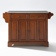 Crosley Lafayette 51.50 Inch Stainless Steel Top Full Size Kitchen Island/Cart - KF30002B - The Home Selection