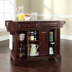 Crosley Lafayette 51.50 Inch Stainless Steel Top Full Size Kitchen Island/Cart - KF30002B - The Home Selection
