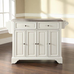 Crosley Lafayette 51.50 Inch Stainless Steel Top Full Size Kitchen Island/Cart - KF30002B - The Home Selection