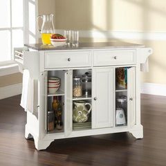 Crosley Lafayette 51.50 Inch Stainless Steel Top Full Size Kitchen Island/Cart - KF30002B - The Home Selection