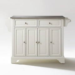 Crosley Lafayette 51.50 Inch Stainless Steel Top Full Size Kitchen Island/Cart - KF30002B - The Home Selection