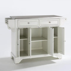 Crosley Lafayette 51.50 Inch Stainless Steel Top Full Size Kitchen Island/Cart - KF30002B - The Home Selection