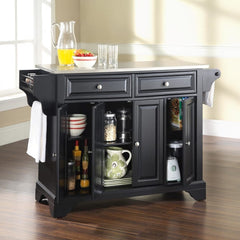 Crosley Lafayette 51.50 Inch Stainless Steel Top Full Size Kitchen Island/Cart - KF30002B - The Home Selection