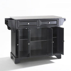 Crosley Lafayette 51.50 Inch Stainless Steel Top Full Size Kitchen Island/Cart - KF30002B - The Home Selection
