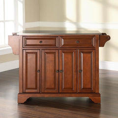 Crosley Lafayette 51.50 Inch Stainless Steel Top Full Size Kitchen Island/Cart - KF30002B - The Home Selection