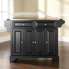 Crosley Lafayette 51.50 Inch Stainless Steel Top Full Size Kitchen Island/Cart - KF30002B - The Home Selection