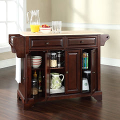 Crosley Lafayette 51.50 Inch Wood Top Full Size Kitchen Island/Cart - KF30001B - The Home Selection