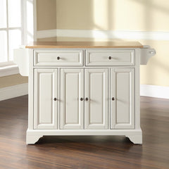 Crosley Lafayette 51.50 Inch Wood Top Full Size Kitchen Island/Cart - KF30001B - The Home Selection