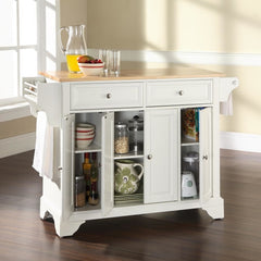 Crosley Lafayette 51.50 Inch Wood Top Full Size Kitchen Island/Cart - KF30001B - The Home Selection