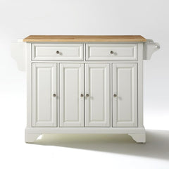 Crosley Lafayette 51.50 Inch Wood Top Full Size Kitchen Island/Cart - KF30001B - The Home Selection