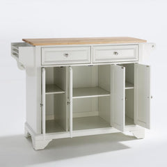 Crosley Lafayette 51.50 Inch Wood Top Full Size Kitchen Island/Cart - KF30001B - The Home Selection