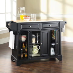 Crosley Lafayette 51.50 Inch Wood Top Full Size Kitchen Island/Cart - KF30001B - The Home Selection