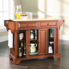 Crosley Lafayette 51.50 Inch Wood Top Full Size Kitchen Island/Cart - KF30001B - The Home Selection