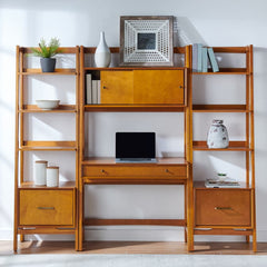 Crosley Landon 82.25 Inch 3pc Desk And Etagere Set - KF13041AC - The Home Selection