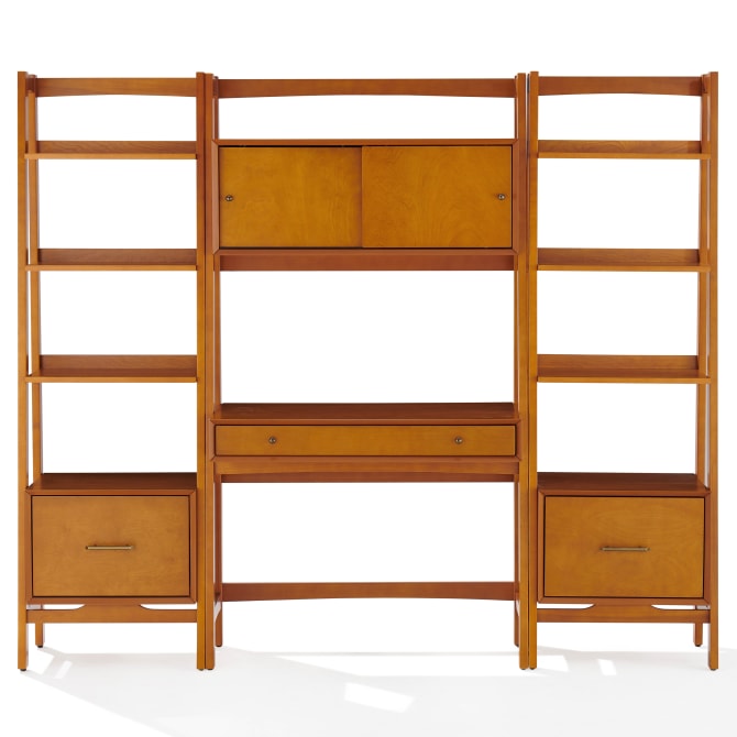 Crosley Landon 82.25 Inch 3pc Desk And Etagere Set - KF13041AC - The Home Selection