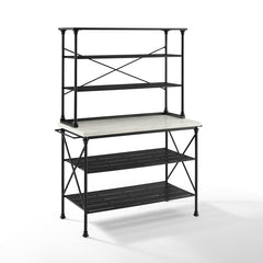 Crosley Madeleine 48 Inch Kitchen Island And Hutch - KF13031MB - The Home Selection