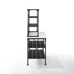 Crosley Madeleine 48 Inch Kitchen Island And Hutch - KF13031MB - The Home Selection