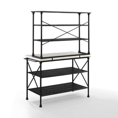 Crosley Madeleine 48 Inch Kitchen Island And Hutch - KF13031MB - The Home Selection