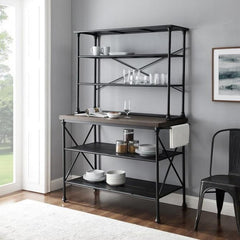 Crosley Madeleine 48 Inch Kitchen Island And Hutch - KF13031MB - The Home Selection