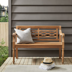 Crosley Olivier Indoor/Outdoor Teak Bench - CO7381-TK - The Home Selection