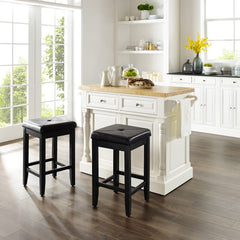 Crosley Oxford Kitchen Island W/Square Seat Stools - KF300065 - The Home Selection