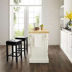 Crosley Oxford Kitchen Island W/Square Seat Stools - KF300065 - The Home Selection