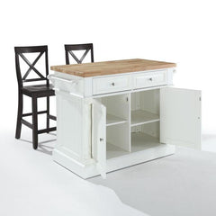 Crosley Oxford Kitchen Island W/X-Back Stools - KF300063 - The Home Selection
