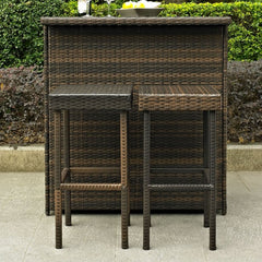 Crosley Palm Harbor 15 Inch 2pc Outdoor Wicker Bar Height Bar Stool Set - CO7108 - The Home Selection