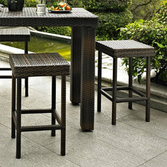 Crosley Palm Harbor 15 Inch 2pc Outdoor Wicker Counter Height Bar Stool Set - CO7107 - The Home Selection