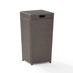 Crosley Palm Harbor 16.25 Inch Outdoor Wicker Trash Bin - CO7301 - The Home Selection