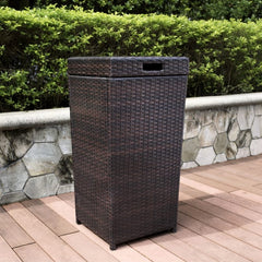 Crosley Palm Harbor 16.25 Inch Outdoor Wicker Trash Bin - CO7301 - The Home Selection