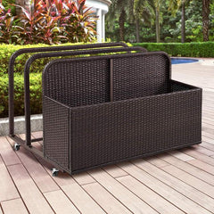 Crosley Palm Harbor 44 Inch Outdoor Wicker Pool Storage Caddy - CO7303 - The Home Selection