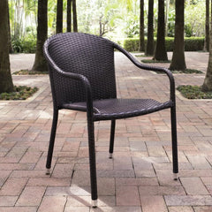 Crosley Palm Harbor 4pc Outdoor Wicker Stackable Chair Set - CO7109 - The Home Selection