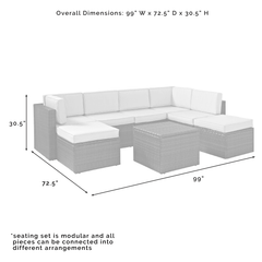 Crosley Palm Harbor 99 Inch 8pc Outdoor Wicker Sectional Set - KO70008BR - The Home Selection