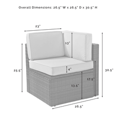 Crosley Palm Harbor 99 Inch 8pc Outdoor Wicker Sectional Set - KO70008BR - The Home Selection